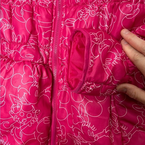 Girls Minnie Mouse Disney Pink Puffer Jacket Size 7/8 - Picture 13 of 13